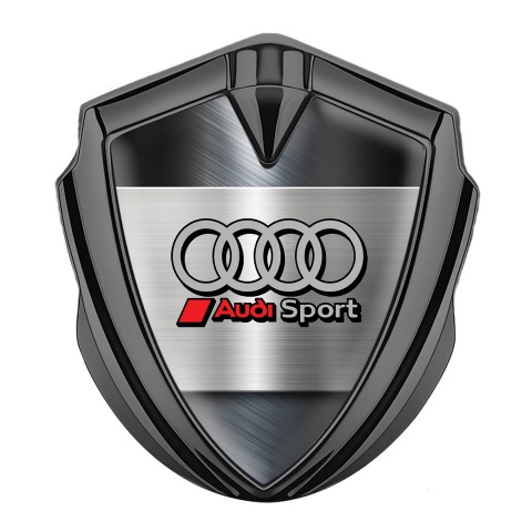 Audi Bodyside Badge Self Adhesive Graphite Brushed Steel Sport Edition