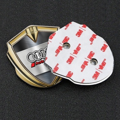 Audi Bodyside Badge Self Adhesive Gold Brushed Steel Sport Edition