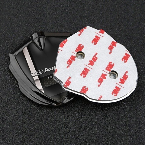 Audi Emblem Trunk Badge Graphite Modern Stripe Quattro Style Design