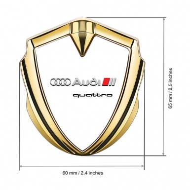 Audi Emblem Car Badge Gold White Background Quattro Edition