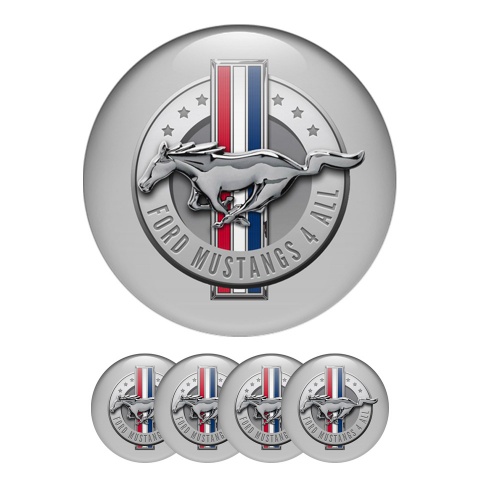 Ford Mustang 4 All Silicone Stickers Grey