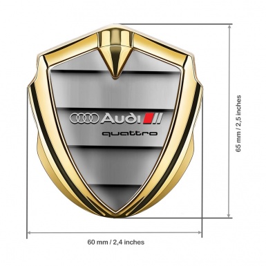 Audi Bodyside Emblem Self Adhesive Gold Shutter Effect Quattro Edition