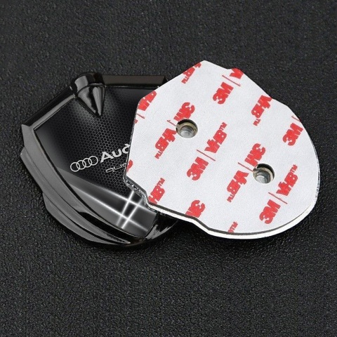 Audi Metal Emblem Self Adhesive Graphite White Hex Light Quattro Design
