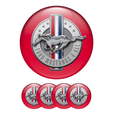 Ford Mustang 4 All Silicone Stickers Red