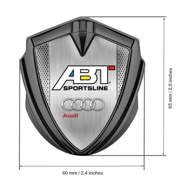 Audi Metal 3D Domed Emblem Graphite Brushed Steel ABT Edition