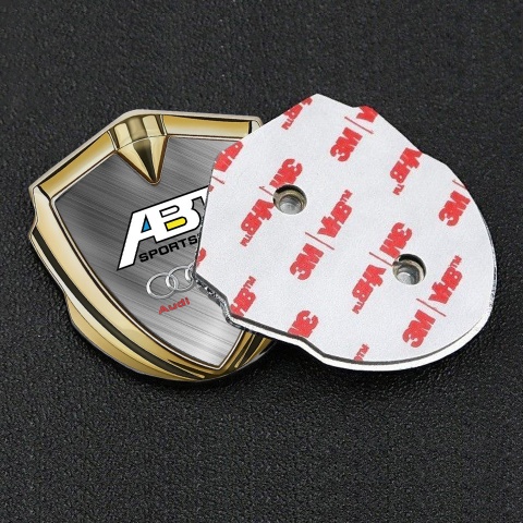 Audi Badge Self Adhesive Gold Brushed Aluminum ABT Sportsline