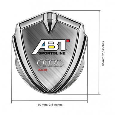Audi Badge Self Adhesive Silver Brushed Aluminum ABT Sportsline