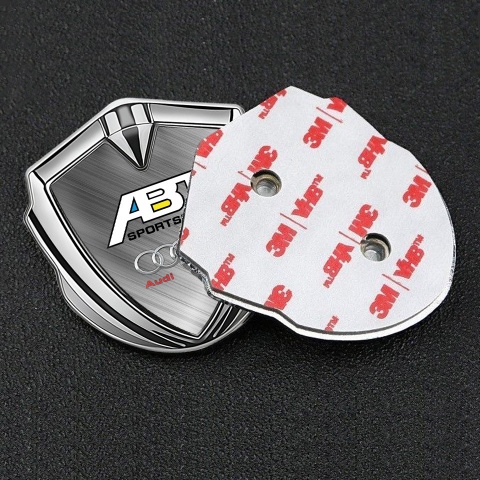 Audi Badge Self Adhesive Silver Brushed Aluminum ABT Sportsline