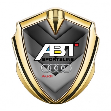 Audi Emblem Badge Self Adhesive Gold Grey Elements ABT Tuning