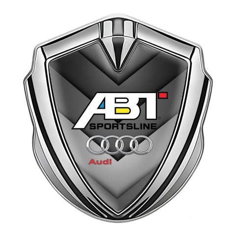 Audi Emblem Badge Self Adhesive Silver Grey Elements ABT Tuning