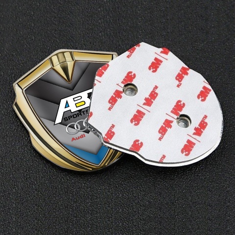Audi Emblem Fender Badge Gold Blue Fragment ABT Sportsline