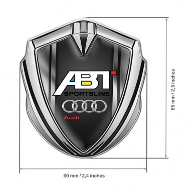 Audi Emblem Trunk Badge Silver Polished Frame Chrome Logo Effect