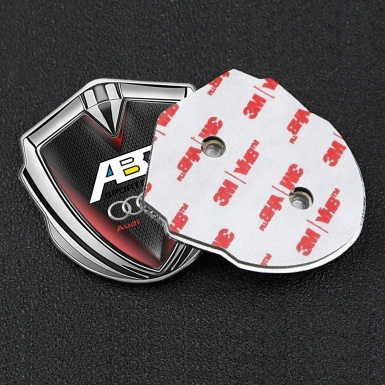Audi Emblem Self Adhesive Silver Dark Grate Chrome Logo Edition