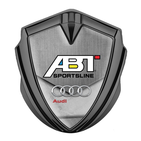 Audi Emblem Badge Graphite Stone Slab Effect Chrome Rings Edition