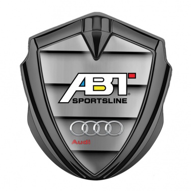 Audi Domed Emblem Graphite Metal Plates ABT Sport Tuning Edition