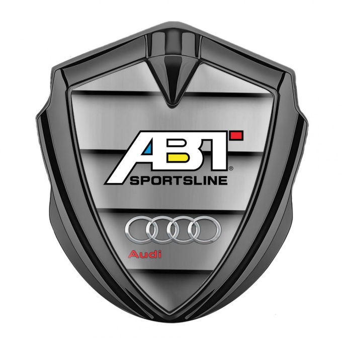 Audi Domed Emblem Graphite Metal Plates ABT Sport Tuning Edition