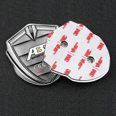 Audi Domed Emblem Silver Metal Plates ABT Sport Tuning Edition