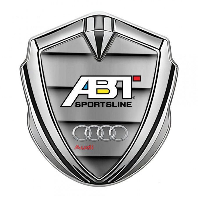 Audi Domed Emblem Silver Metal Plates ABT Sport Tuning Edition