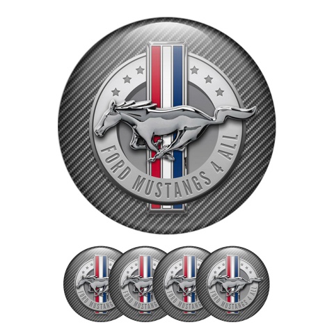 Ford Mustang 4 All Silicone Stickers Carbon