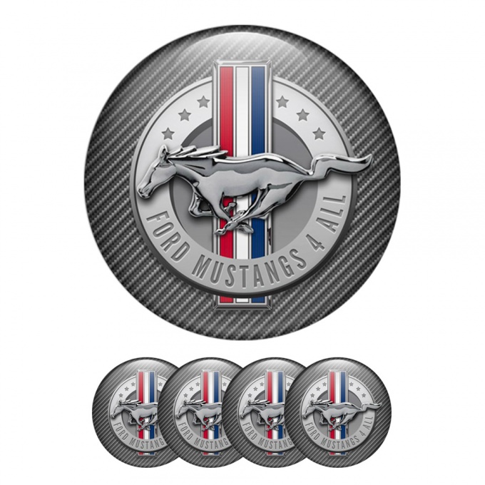 Ford Mustang 4 All Silicone Stickers Carbon