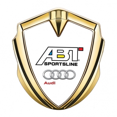 Audi Bodyside Emblem Self Adhesive Gold White Base ABT Logo