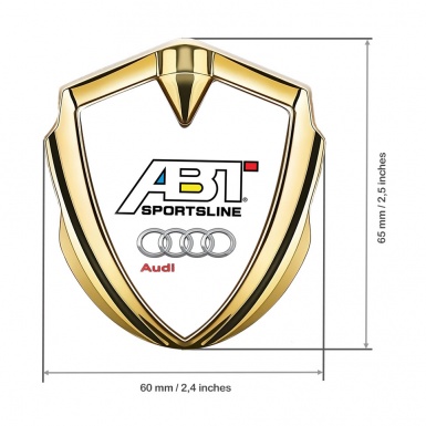 Audi Bodyside Emblem Self Adhesive Gold White Base ABT Logo