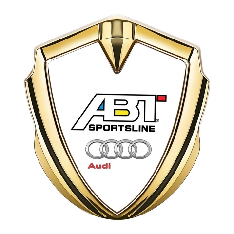 Audi Bodyside Emblem Self Adhesive Gold White Base ABT Logo