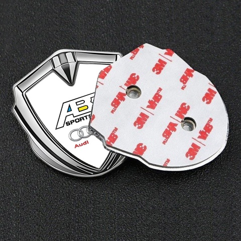 Audi Bodyside Emblem Self Adhesive Silver White Base ABT Logo