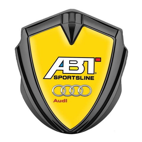 Audi Badge Self Adhesive Graphite Yellow Background ABT Tuning Motif