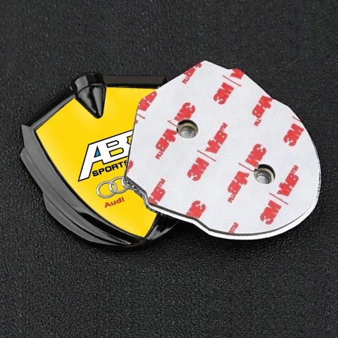 Audi Badge Self Adhesive Graphite Yellow Background ABT Tuning Motif