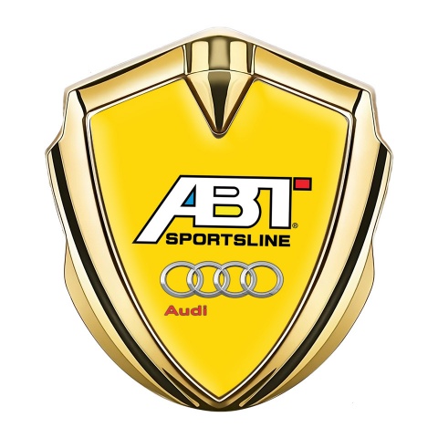 Audi Badge Self Adhesive Gold Yellow Background ABT Tuning Motif