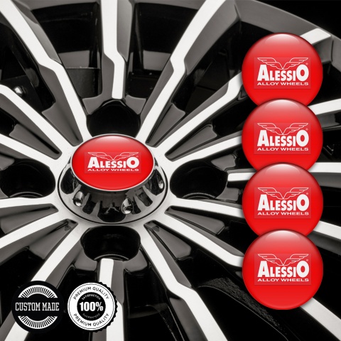 Alessio Emblems for Wheel Center Caps Crimson Base Design