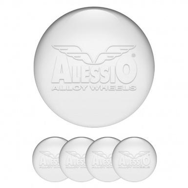 Alessio Emblems for Wheel Center Caps White Transparent Logo