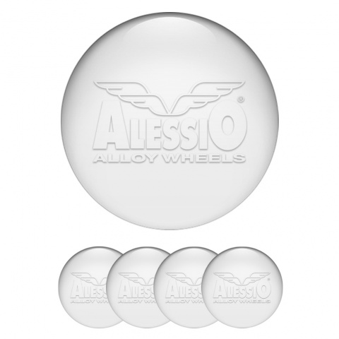 Alessio Emblems for Wheel Center Caps White Transparent Logo