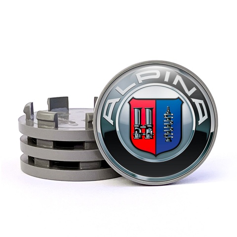 BMW Alpina Wheel Center Caps Black Outer Diameter 65 mm