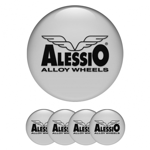 Alessio Wheel Emblems for Center Caps Grey Black Logo