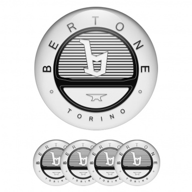 Opel Bertone Wheel Emblem for Center Caps White Black Logo