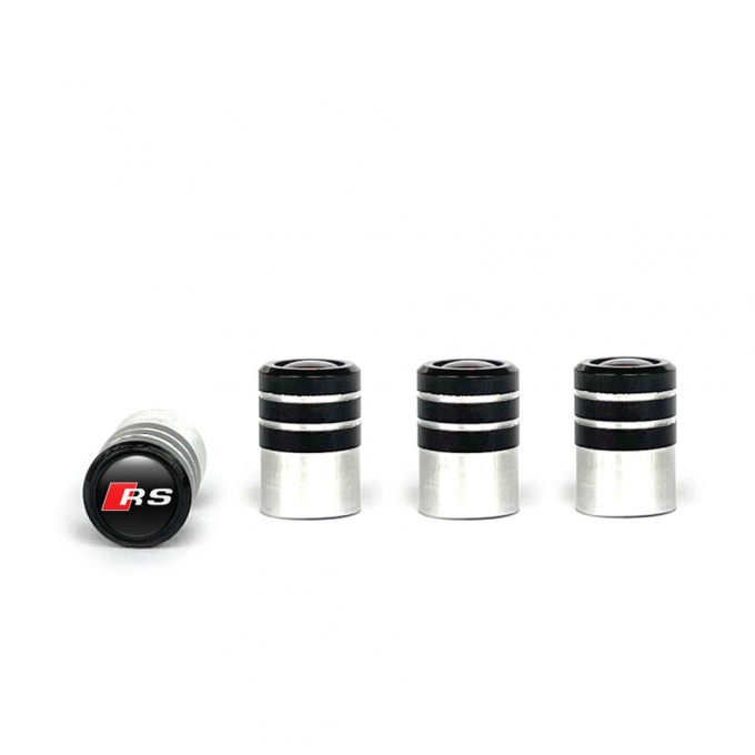 Audi RS Tyre Valve Caps Black 4 pcs 
