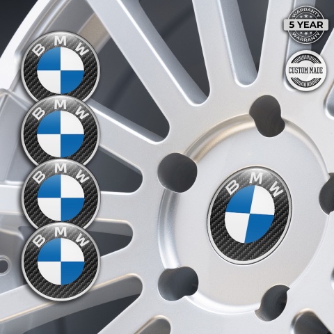 BMW Wheel Stickers for Center Caps Black Carbon Design