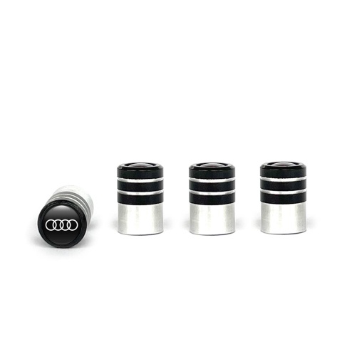 Audi Tyre Valve Caps Black Classic 4 pcs