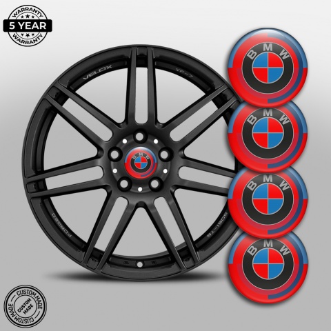 BMW Emblem for Center Wheel Caps Red Base Color Elements