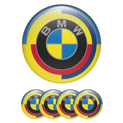 BMW Wheel Emblem for Center Caps Yellow Base Color Fragments