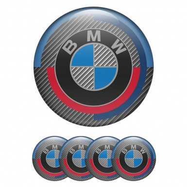 BMW Emblem for Wheel Center Caps Light Carbon Color Motif