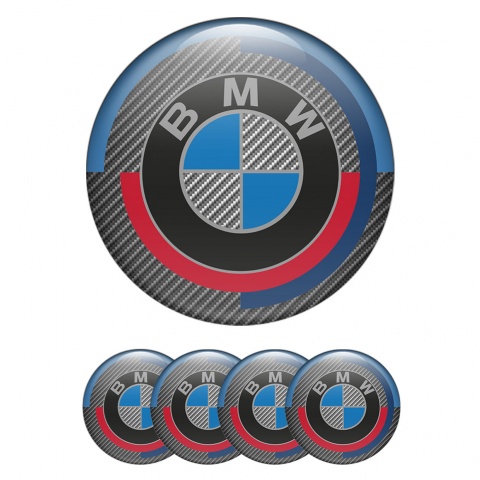 BMW Emblem for Wheel Center Caps Light Carbon Color Motif