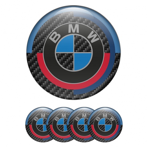 BMW Emblem for Wheel Center Caps Black Carbon Color Elements