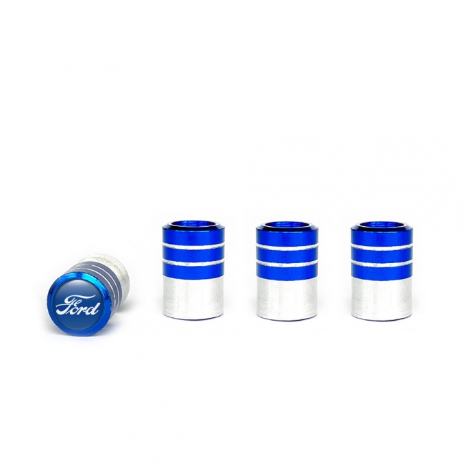 Ford Tyre Valve Caps Blue Classic 4 pcs