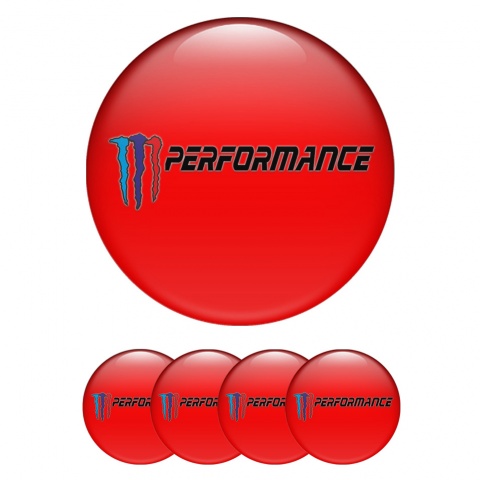 BMW Emblem for Wheel Center Caps Red M Performance