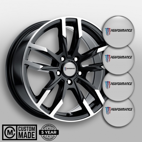 BMW Stickers for Center Wheel Caps Grey M Performance
