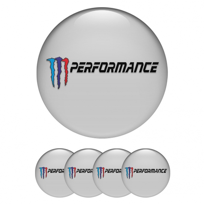 BMW Stickers for Center Wheel Caps Grey M Performance