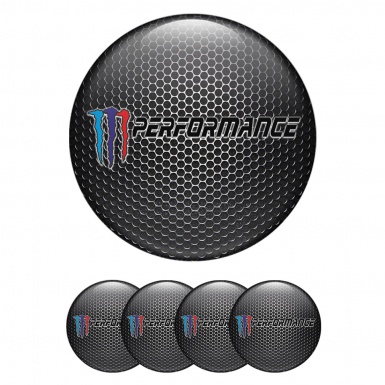 BMW Emblems for Center Wheel Caps Dark Mesh M Performance